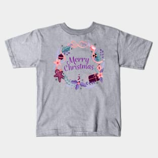 Pretty Christmas Wreath Kids T-Shirt